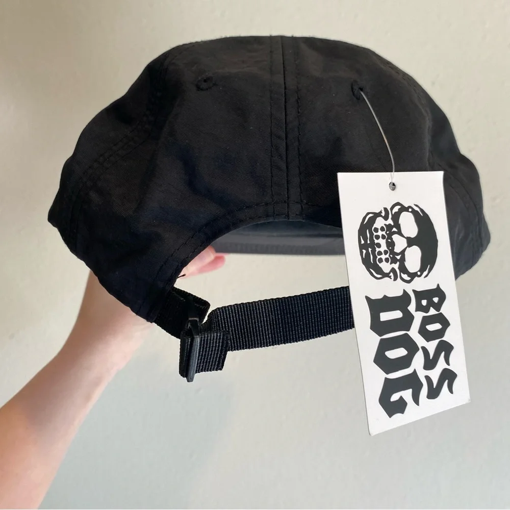 NWT Boss Dog World Peace Hat Nylon Buckle- Black Earth Peace Sign
